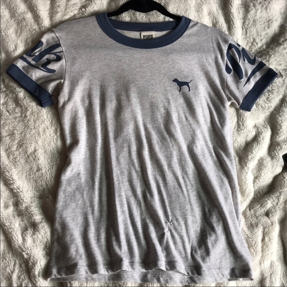 PINK blue and grey shirt